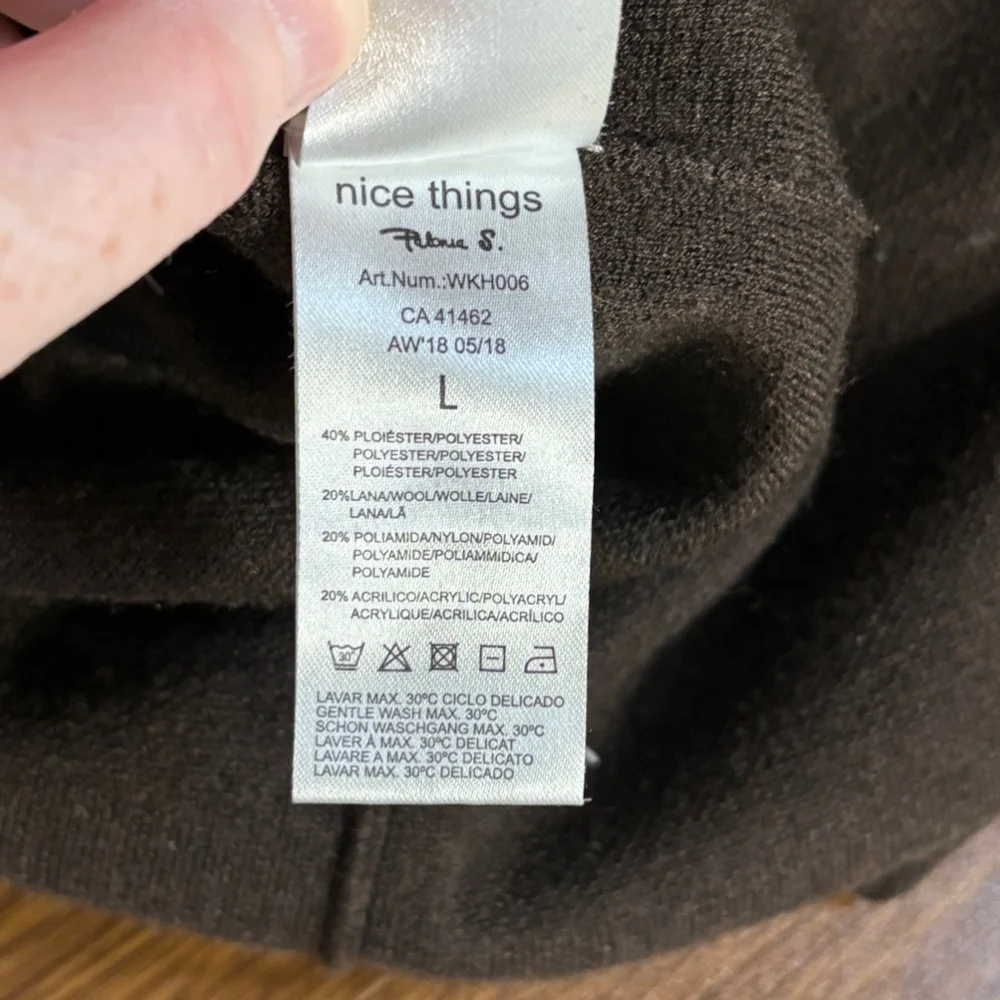 Nice Things Paloma S Skirt Women’s Large Brown Midi Maxi Wool Blend Faux Wrap